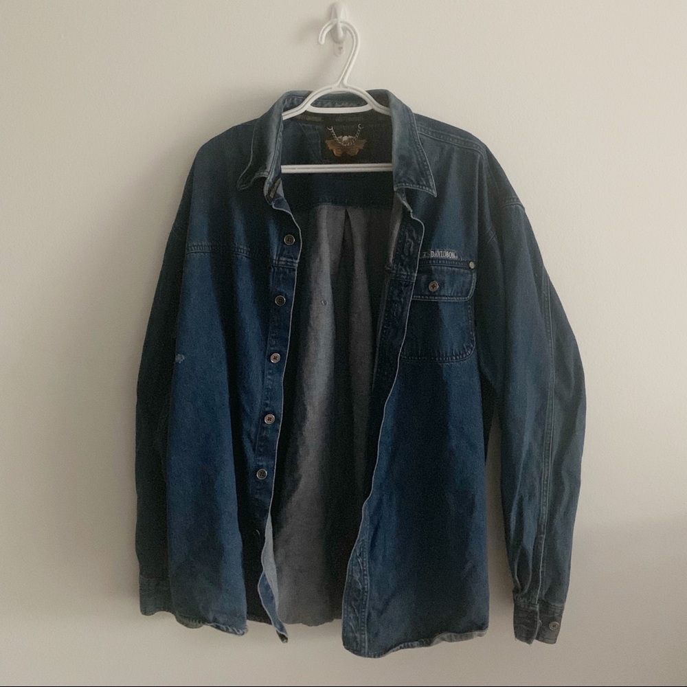 Harley-Davidson Distressed Denim Jean Jacket